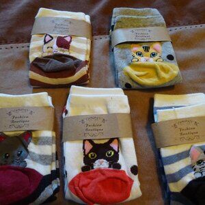 5 pair NWT womens cat socks